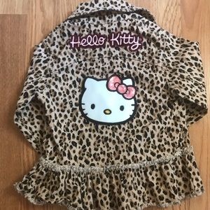 Hello kitty/cheetah Jean jacket